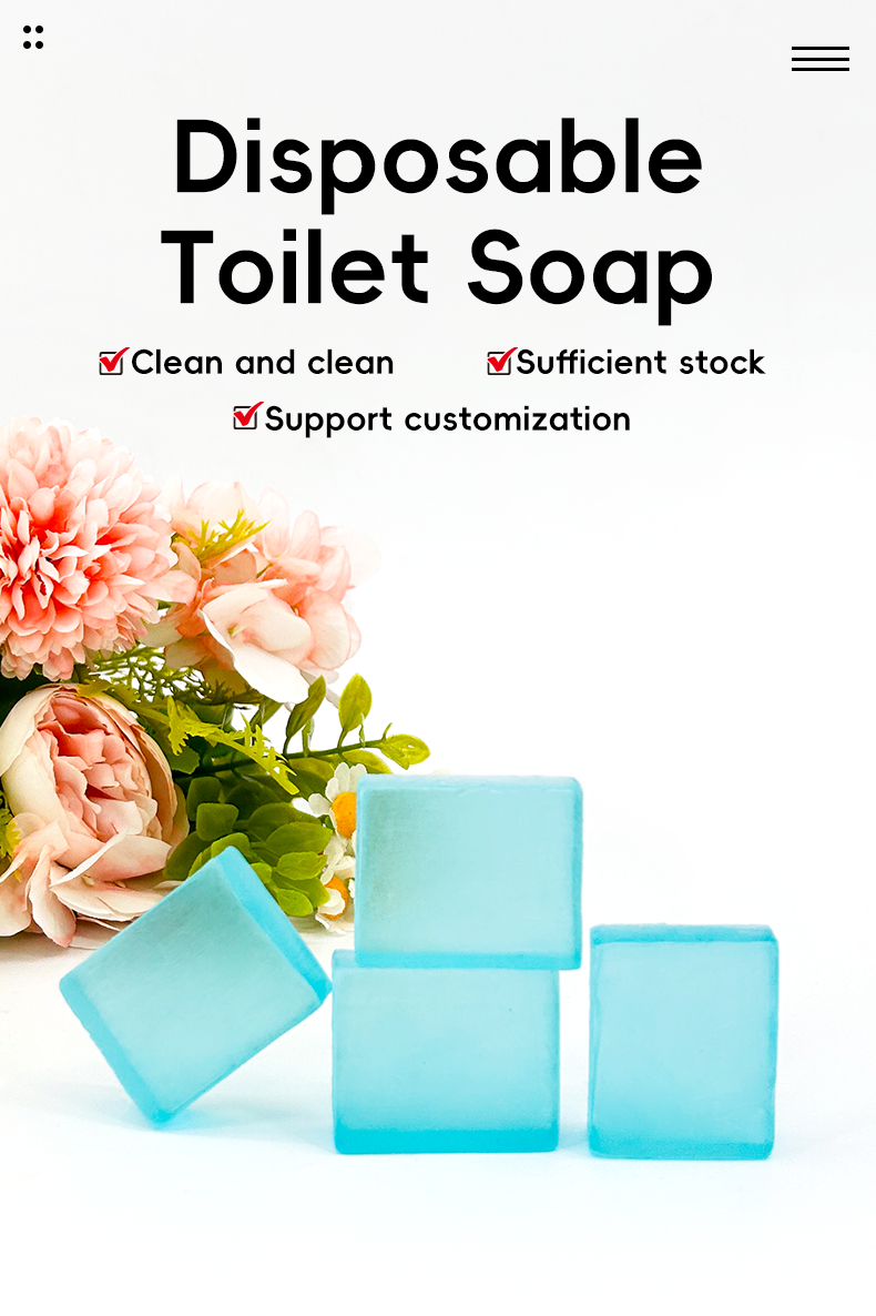 Wholesale Natural Plant Essence Handmade Blue Color Transparent Soap Flower Essential Oil Soap White Label Manufacturer
