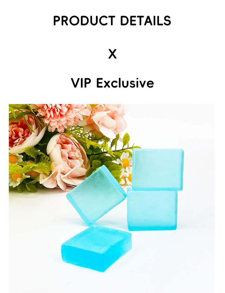 Wholesale Natural Plant Essence Handmade Blue Color Transparent Soap Flower Essential Oil Soap White Label Manufacturer